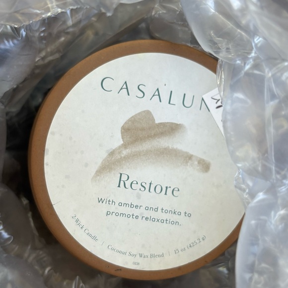 CASALUNA NWT restore 2 wick ceramic jar candle -brown -15oz - Picture 9 of 10